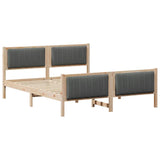Bed frame Brown and dark grey 150 x 200 cm Solid pine wood - Front View