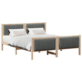 Bed frame Brown and dark grey 150 x 200 cm Solid pine wood - Side View