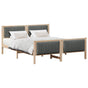 Bed frame Brown and dark grey 150 x 200 cm Solid pine wood