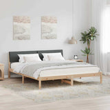 Bed frame Brown and dark grey 180 x 200 cm Solid pine wood