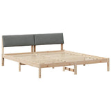 Bed frame Brown and dark grey 180 x 200 cm Solid pine wood