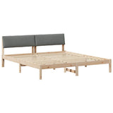 Bed frame Brown and dark grey 180 x 200 cm Solid pine wood - Front View