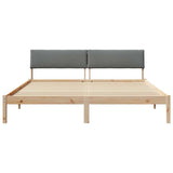 Bed frame Brown and dark grey 180 x 200 cm Solid pine wood - 45-Degree Angle