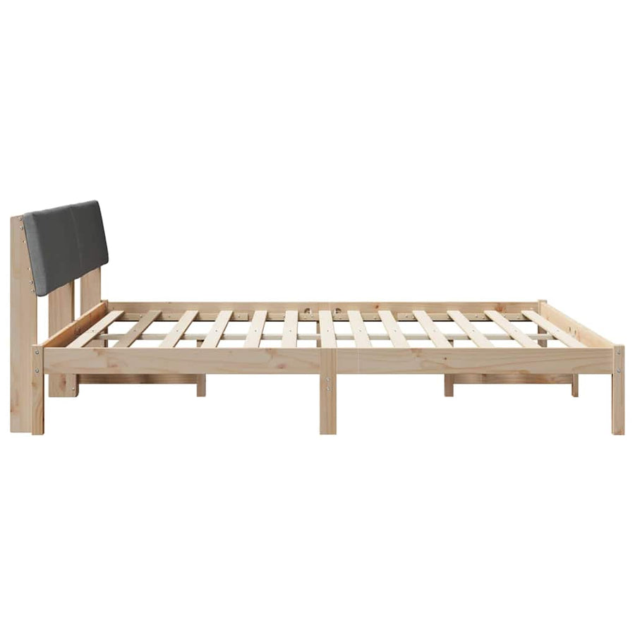 Bed frame Brown and dark grey 180 x 200 cm Solid pine wood