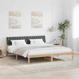 Bed frame Brown and dark grey 180 x 200 cm Solid pine wood