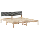 Bed frame Brown and dark grey 180 x 200 cm Solid pine wood - Front View