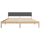 Bed frame Brown and dark grey 180 x 200 cm Solid pine wood - 45-Degree Angle