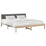 Bed frame Brown and dark grey 180 x 200 cm Solid pine wood