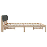 Bed frame Brown and dark grey 180 x 200 cm Solid pine wood - Rear View