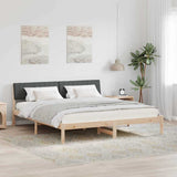 Bed frame Brown and dark grey 180 x 200 cm Solid pine wood