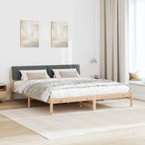 Bed frame Brown and dark grey 180 x 200 cm Solid pine wood - Top-Down View
