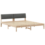Bed frame Brown and dark grey 180 x 200 cm Solid pine wood
