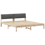 Bed frame Brown and dark grey 180 x 200 cm Solid pine wood - Front View