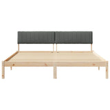 Bed frame Brown and dark grey 180 x 200 cm Solid pine wood - 45-Degree Angle