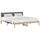 Bed frame Brown and dark grey 180 x 200 cm Solid pine wood - Side View