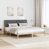 Bed frame Brown and dark grey 180 x 200 cm Solid pine wood - Top-Down View