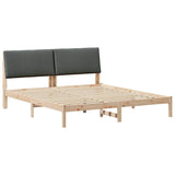 Bed frame Brown and dark grey 180 x 200 cm Solid pine wood - Front View