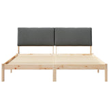 Bed frame Brown and dark grey 180 x 200 cm Solid pine wood - 45-Degree Angle