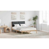 Bed frame Brown and dark grey 150 x 200 cm Solid pine wood