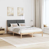 Bed frame Brown and dark grey 150 x 200 cm Solid pine wood - Top-Down View
