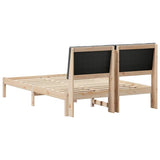 Bed frame Brown and dark grey 150 x 200 cm Solid pine wood