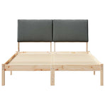 Bed frame Brown and dark grey 150 x 200 cm Solid pine wood