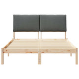 Bed frame Brown and dark grey 150 x 200 cm Solid pine wood - 45-Degree Angle