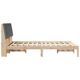 Bed frame Brown and dark grey 150 x 200 cm Solid pine wood - Rear View
