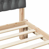 Bed Frame with Upholstered Headboard Brown 180 x 200 cm - Low Angle