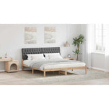 Bed Frame with Upholstered Headboard Brown 180 x 200 cm