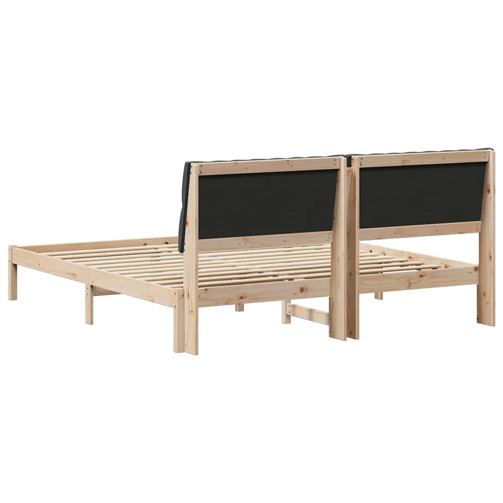 Bed Frame with Upholstered Headboard Brown 180 x 200 cm