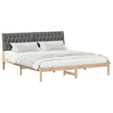 Bed Frame with Upholstered Headboard Brown 180 x 200 cm - Side View