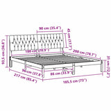 Bed Frame with Upholstered Headboard Brown 180 x 200 cm - Extra Image