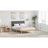 Bed Frame with Upholstered Headboard Brown 150 x 200 cm
