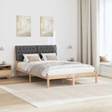Bed Frame with Upholstered Headboard Brown 150 x 200 cm - Top-Down View