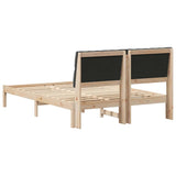 Bed Frame with Upholstered Headboard Brown 150 x 200 cm - Close-Up Angle