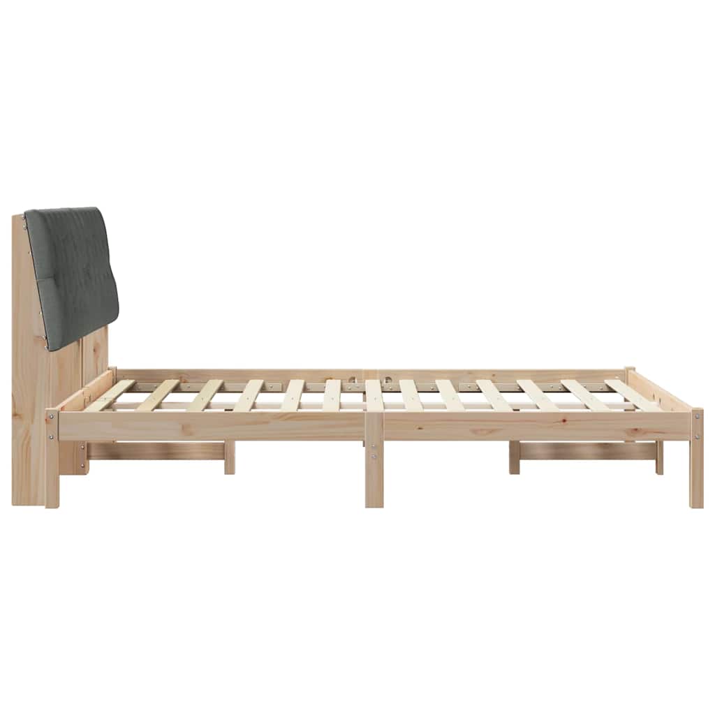 Bed Frame with Upholstered Headboard Brown 150 x 200 cm