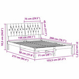 Bed Frame with Upholstered Headboard Brown 150 x 200 cm - Extra Image
