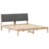 Bed Frame with Headboard Brown 180 x 200 cm Solid Pine Wood - Front View