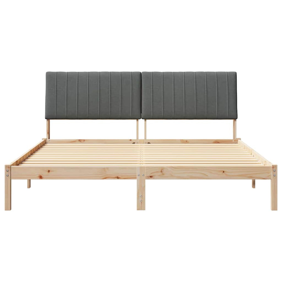 Bed Frame with Headboard Brown 180 x 200 cm Solid Pine Wood
