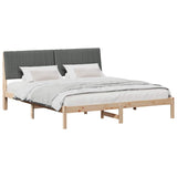 Bed Frame with Headboard Brown 180 x 200 cm Solid Pine Wood - Side View