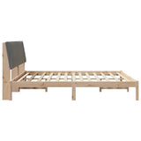 Bed Frame with Headboard Brown 180 x 200 cm Solid Pine Wood - Rear View