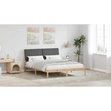 Bed Frame with Headboard Brown 150 x 200 cm Solid Pine Wood