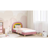 Kids'Bed Frame with Headboard Pink 90 x 190 cm Velvet - Extra Image