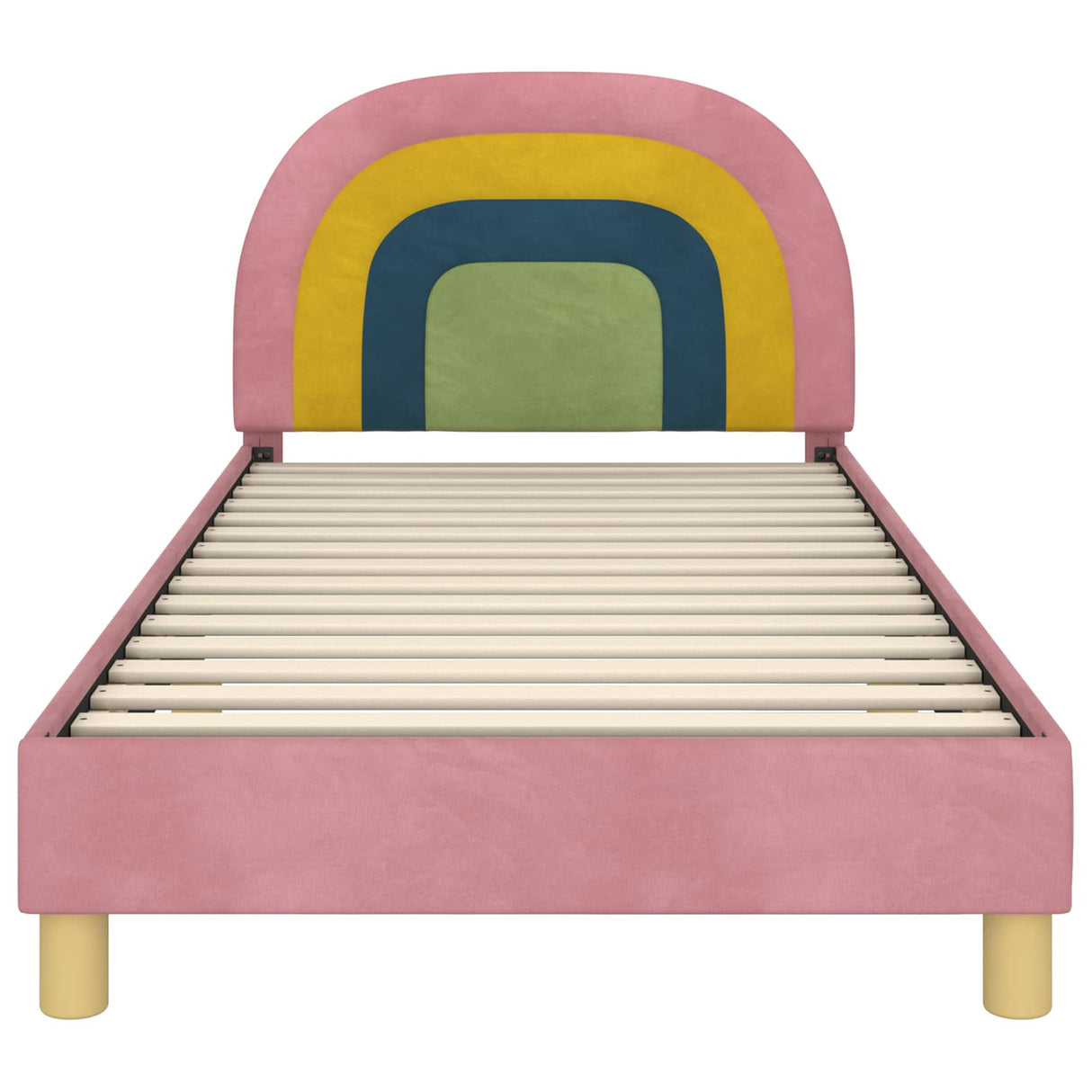 Kids'Bed Frame with Headboard Pink 90 x 190 cm Velvet