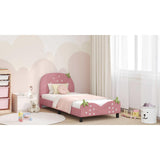 Kids'Bed Frame with Headboard Pink 90 x 190 cm Velvet - Extra Image