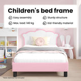 Kids'Bed Frame with Headboard Pink 90 x 190 cm PU - Low Angle