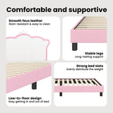Kids'Bed Frame with Headboard Pink 90 x 190 cm PU