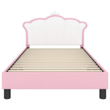 Kids'Bed Frame with Headboard Pink 90 x 190 cm PU - 45-Degree Angle