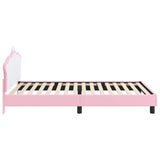 Kids'Bed Frame with Headboard Pink 90 x 190 cm PU - Rear View